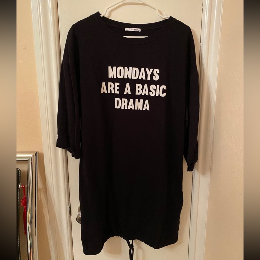 Zara black T shirt dress M